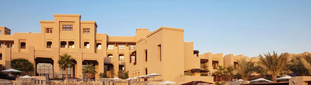 Sand-coloured Holiday Inn Resort by the Dead Sea, showing Terraco decorative façade finishes
